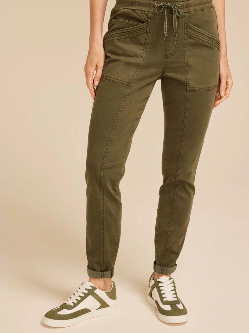 Maurices Dark Olive Weekender Tapered Drawstring Pants